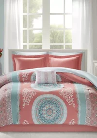 Intelligent Design Loretta Complete Bed Set - Coral