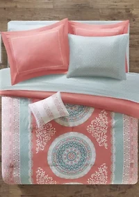 Intelligent Design Loretta Complete Bed Set - Coral