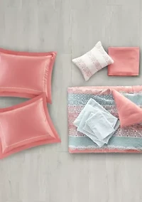 Intelligent Design Loretta Complete Bed Set - Coral