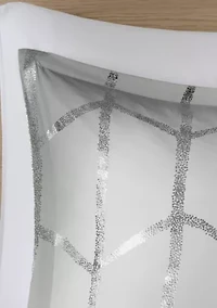 Raina Gray and Silver Comforter Set