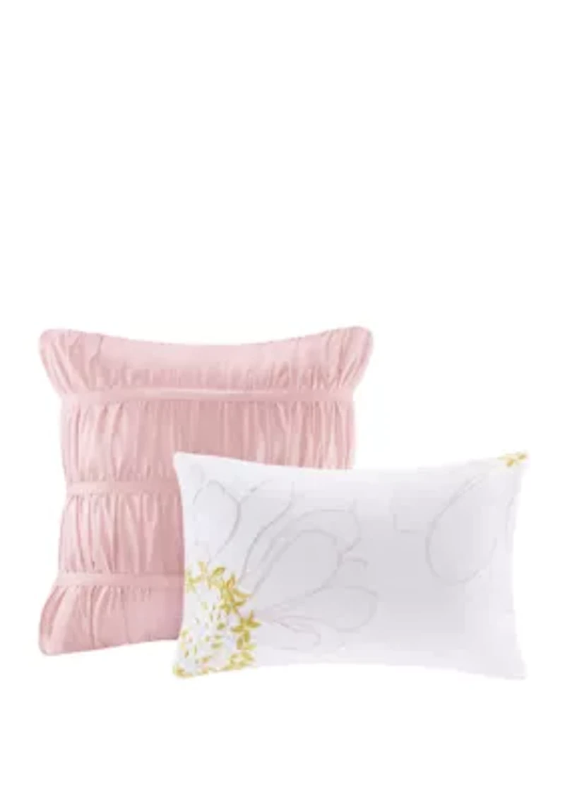 Intelligent Design Waterfall Comforter Set - Blush