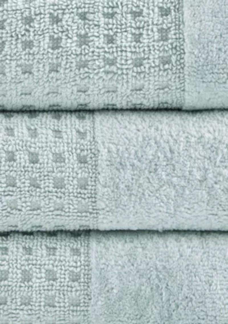 Spa Waffle 6 Piece Jacquard Combed Cotton Towel Set