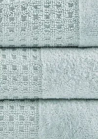 Spa Waffle 6 Piece Jacquard Combed Cotton Towel Set