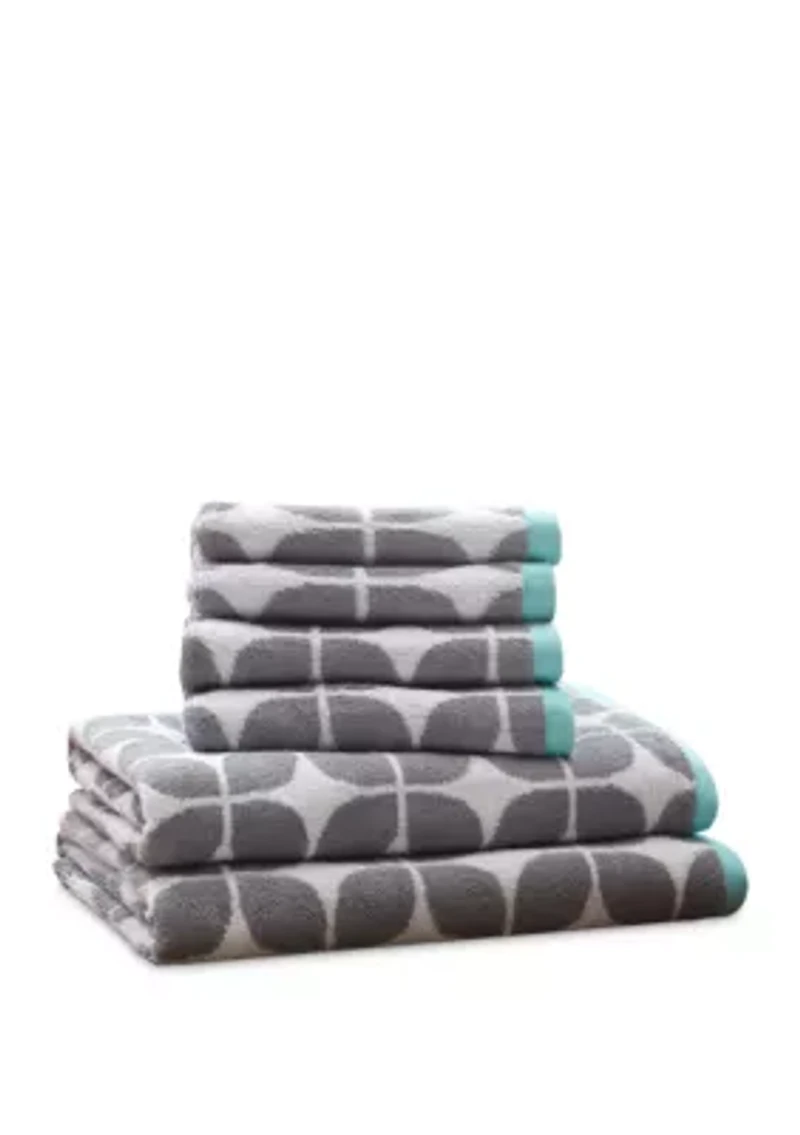 Lita 6 Piece Cotton Jacquard Towel Set