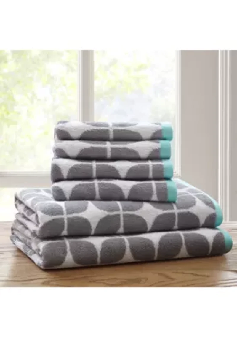 Lita 6 Piece Cotton Jacquard Towel Set