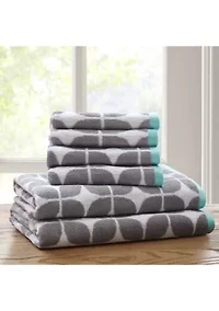 Lita 6 Piece Cotton Jacquard Towel Set