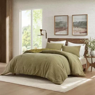 Lyon Waffle Washed Comforter Set