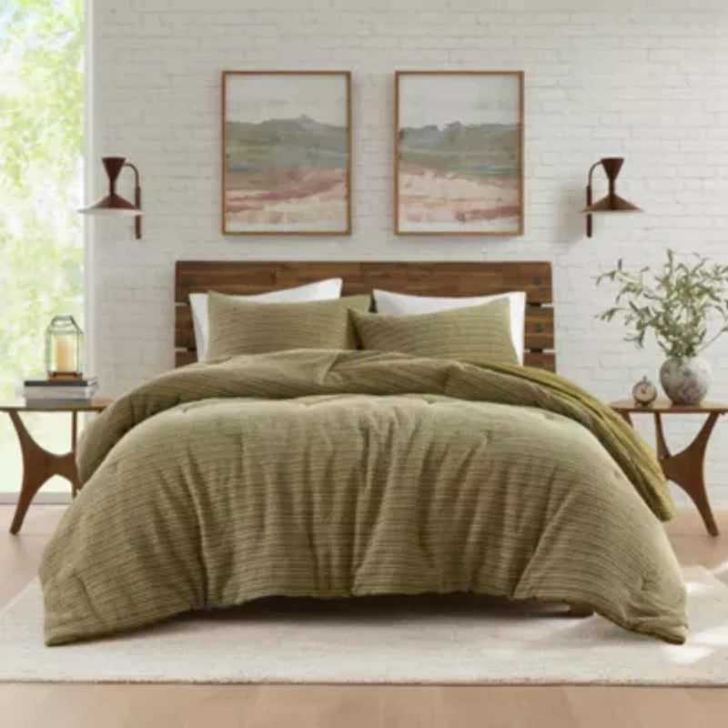 Lyon Waffle Washed Comforter Set