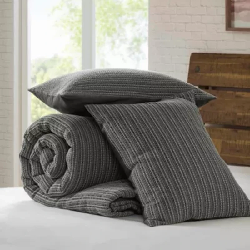 Lyon Waffle Washed Comforter Set