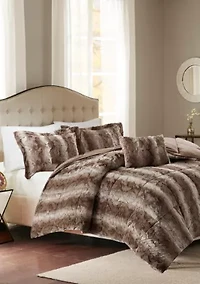 Zuri 4 Piece Faux Fur Comforter Set