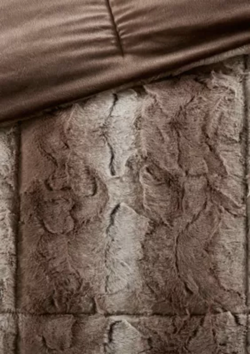 Zuri 4 Piece Faux Fur Comforter Set