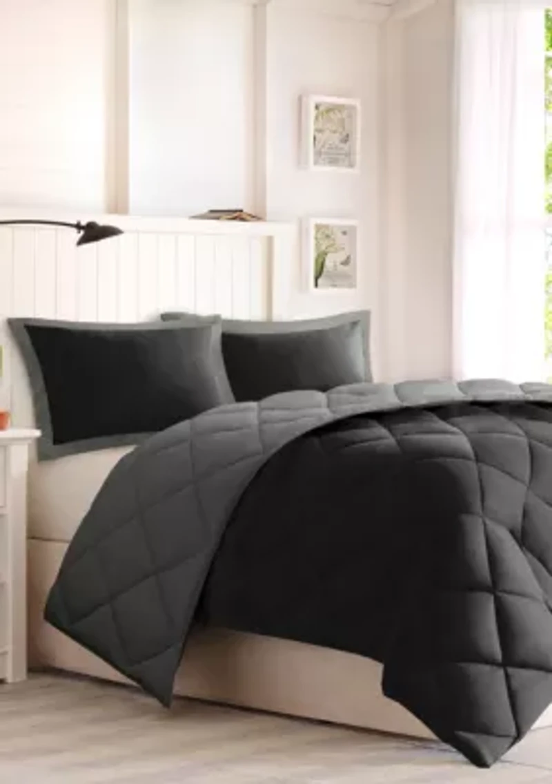 Larkspur Scotchgard Diamond Quilting Reversible Down Alternative Comforter Set