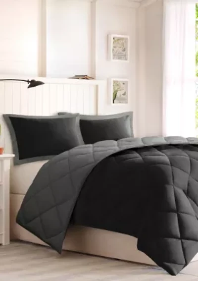 Larkspur Scotchgard Diamond Quilting Reversible Down Alternative Comforter Set