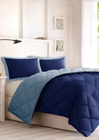 Larkspur Scotchgard Diamond Quilting Reversible Down Alternative Comforter Set