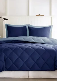 Larkspur Scotchgard Diamond Quilting Reversible Down Alternative Comforter Set
