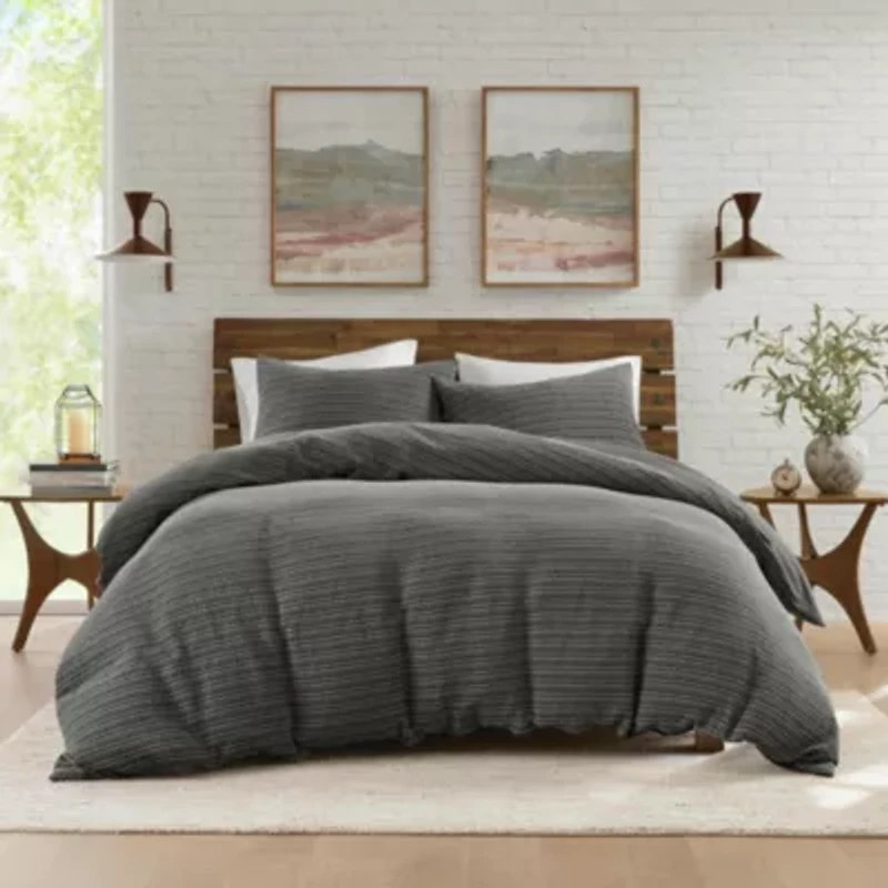 Lyon Waffle Washed Duvet Set