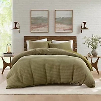Lyon Waffle Washed Duvet Set