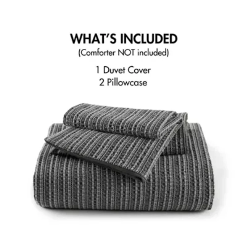 Lyon Waffle Washed Duvet Set