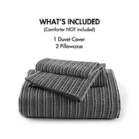 Lyon Waffle Washed Duvet Set