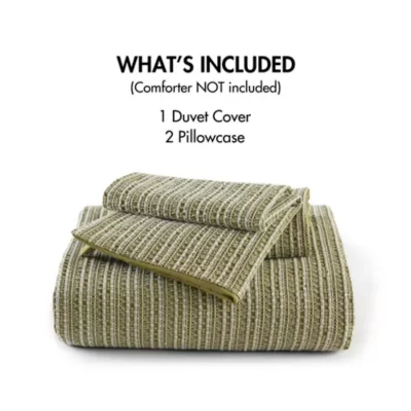 Lyon Waffle Washed Duvet Set