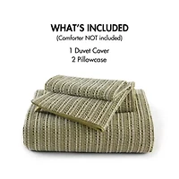 Lyon Waffle Washed Duvet Set