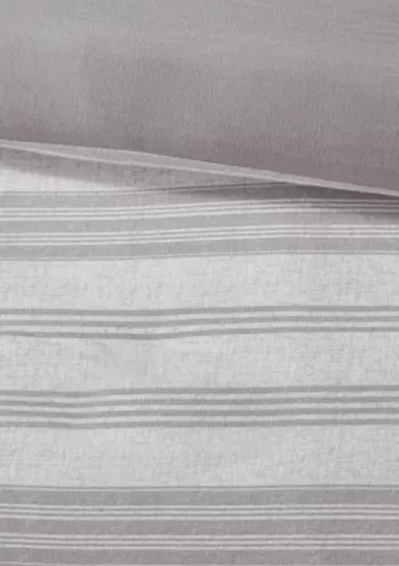 Cole Stripe Print Ultra Soft Cotton Blend Jersey Knit Duvet Cover Set