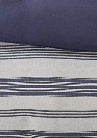 Cole Stripe Print Ultra Soft Cotton Blend Jersey Knit Duvet Cover Set