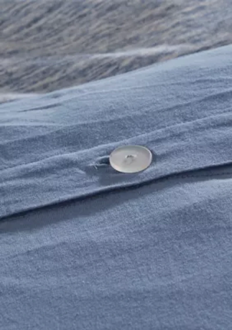 Space Dyed Melange Cotton Jersey Knit Duvet Cover Set