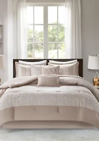 Ava 7 Piece Chenille Jacquard Comforter Set