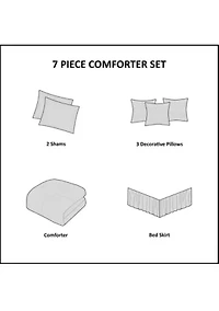 Ava 7 Piece Chenille Jacquard Comforter Set