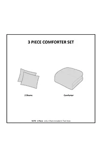 Viola 3-Piece Tufted Cotton Chenille Damask Comforter Set