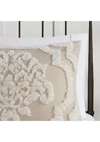 Viola 3 Piece Tufted Cotton Chenille Damask Comforter Set