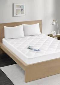 Quiet Nights Cotton Sateen Waterproof Diamond Quilting Down Alternative Mattress Pad