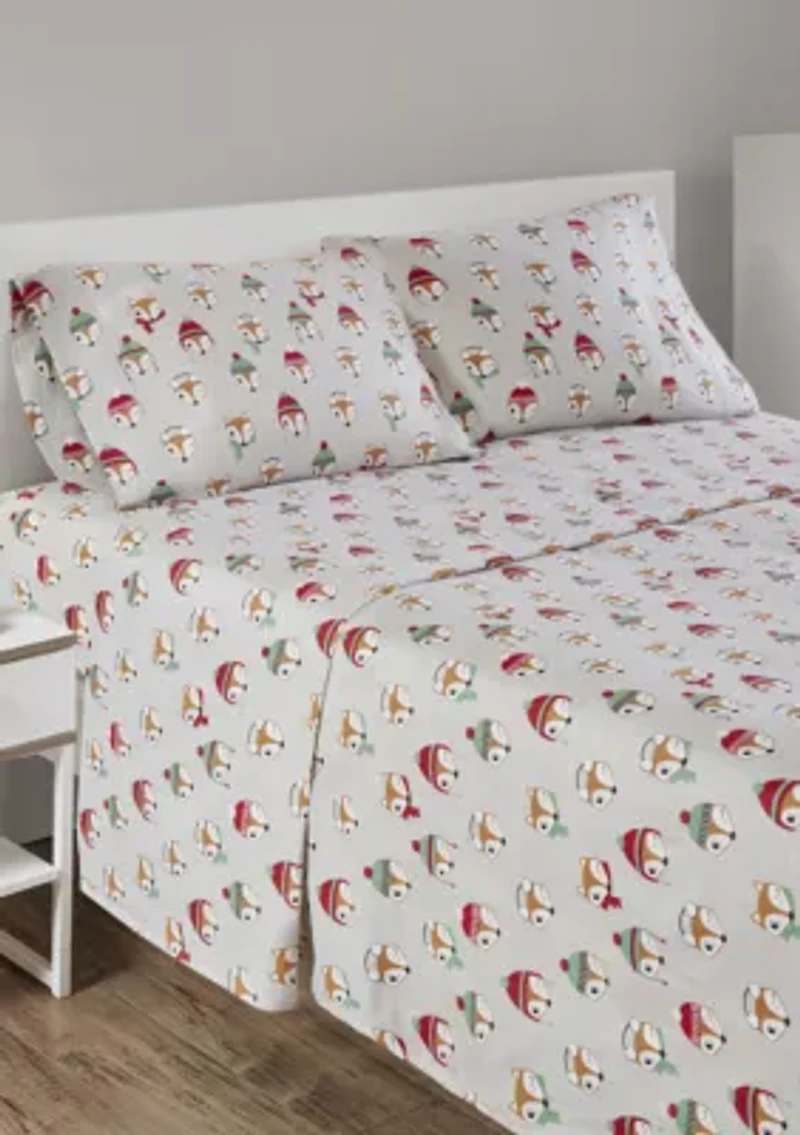 Cozy Soft Cotton Novelty Print Flannel Sheet Set