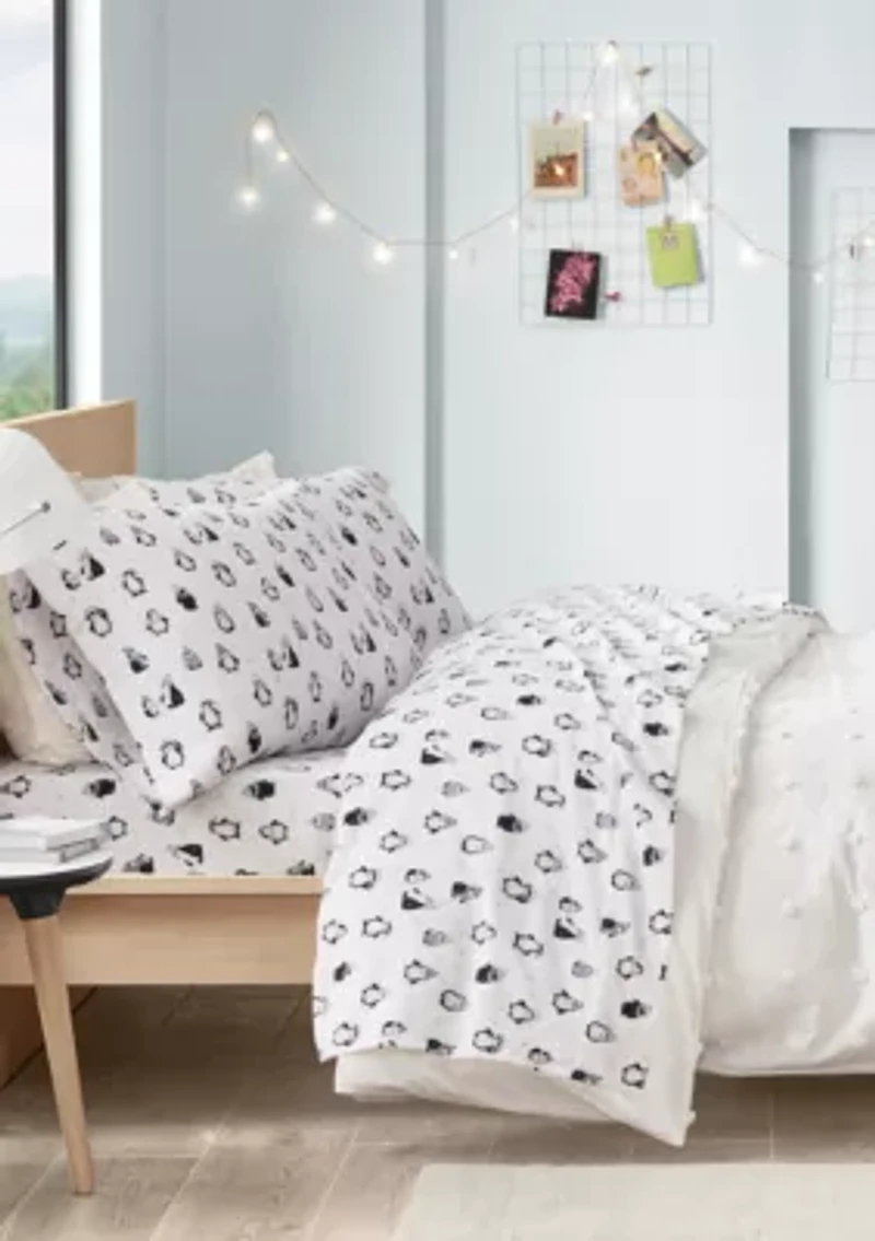Cozy Soft Cotton Novelty Print Flannel Sheet Set