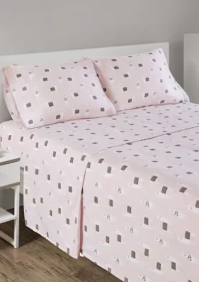 Cozy Soft Cotton Novelty Print Flannel Sheet Set