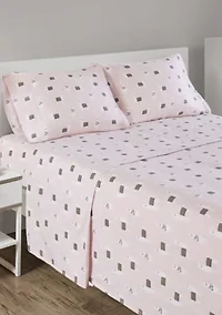 Cozy Soft Cotton Novelty Print Flannel Sheet Set
