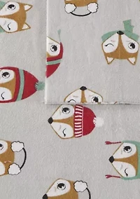 Cozy Soft Cotton Novelty Print Flannel Sheet Set