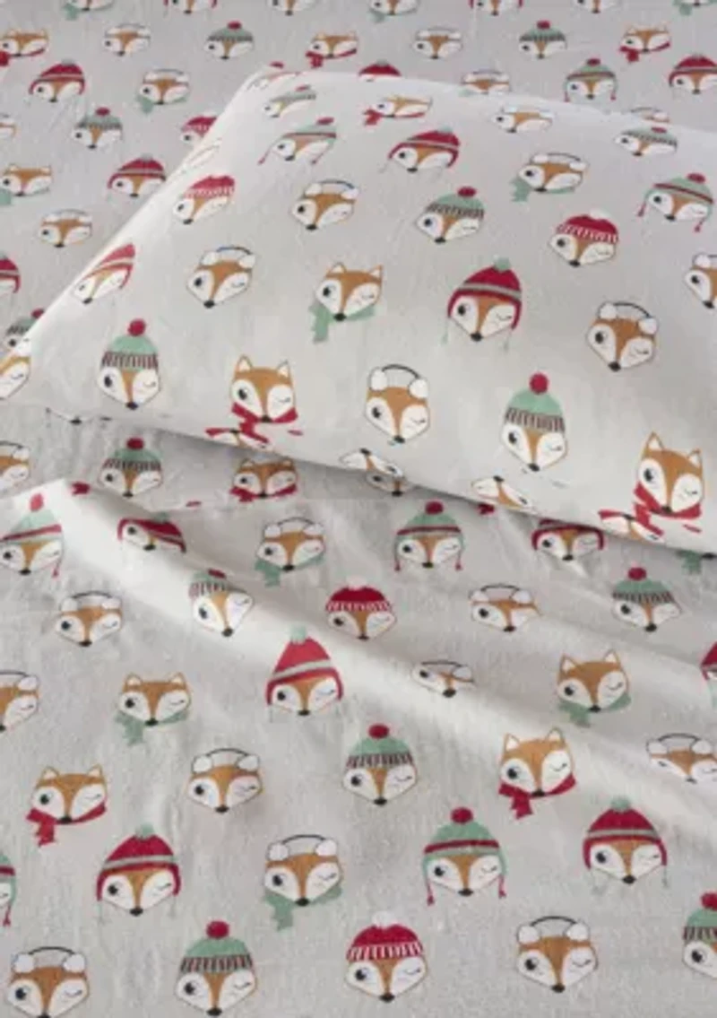 Cozy Soft Cotton Novelty Print Flannel Sheet Set