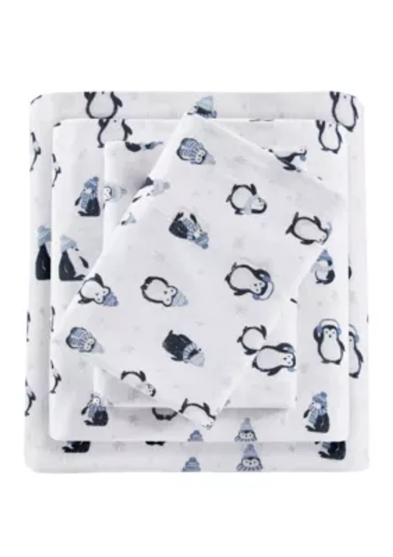 Cozy Soft Cotton Novelty Print Flannel Sheet Set