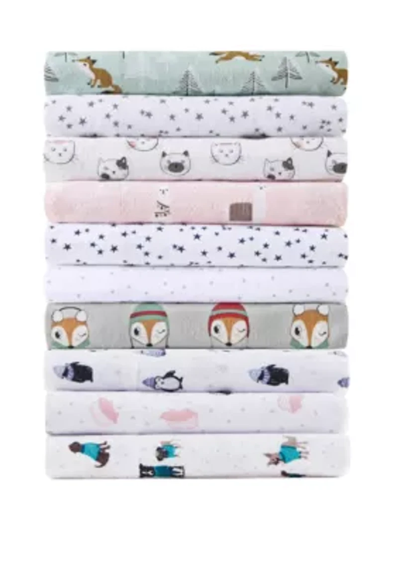 Cozy Soft Cotton Novelty Print Flannel Sheet Set