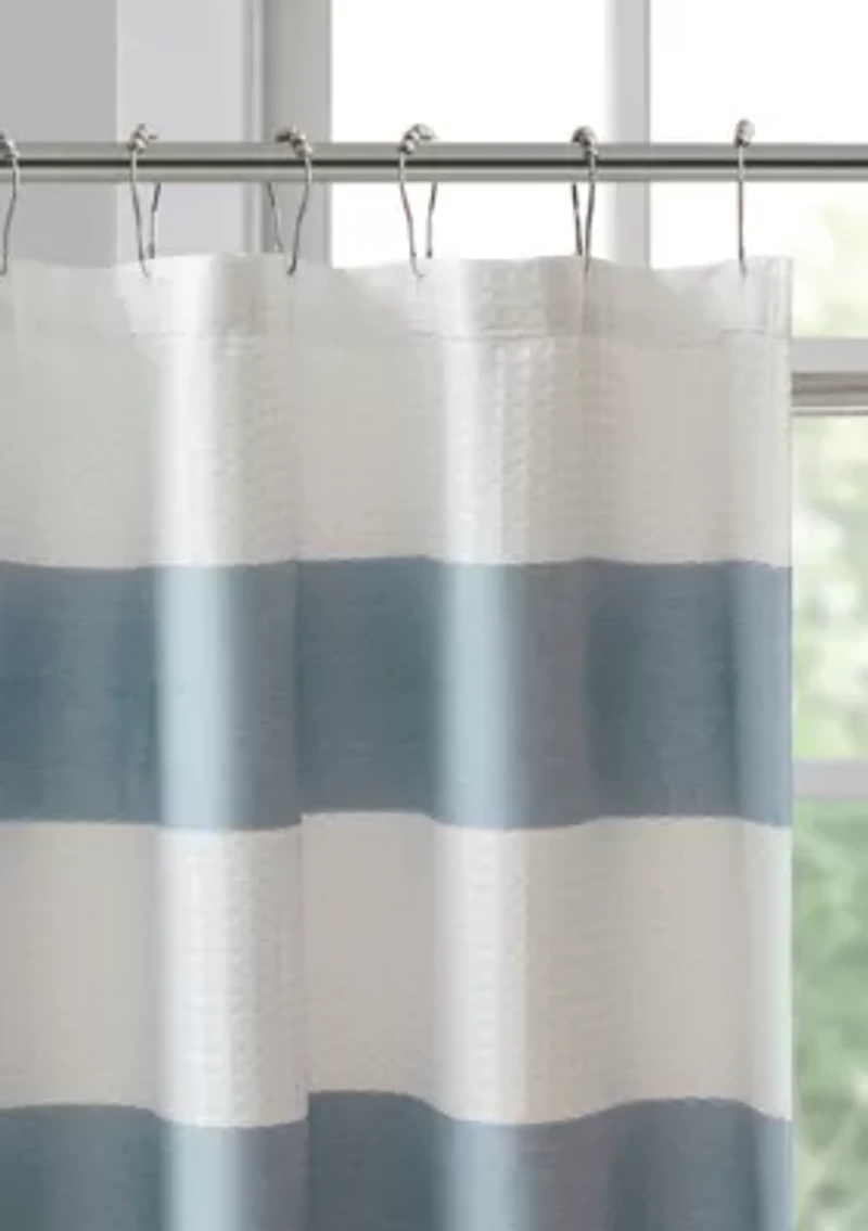 Spa Waffle Shower Curtain with 3M Treatment