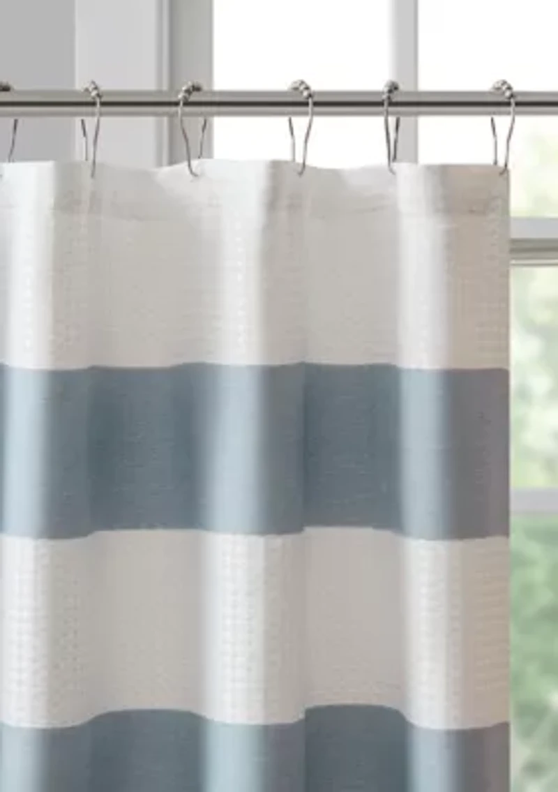 Spa Waffle Shower Curtain with 3M Treatment