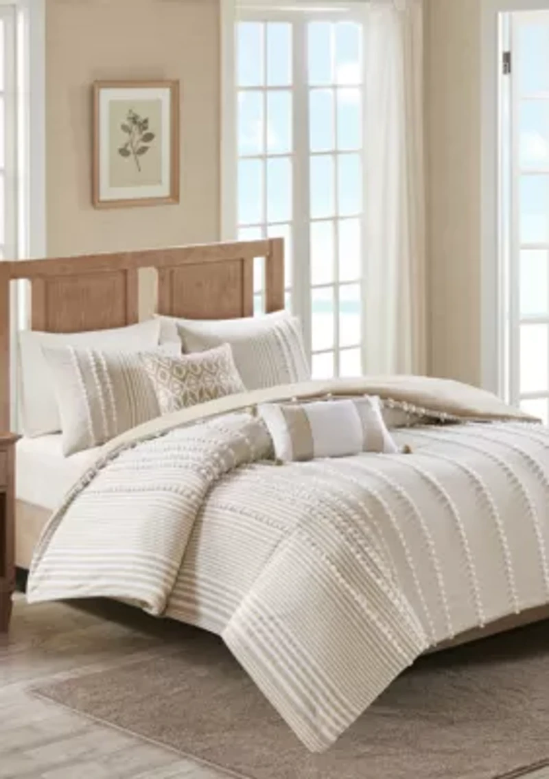 Anslee 3 Piece Cotton Yarn Dyed Comforter Set