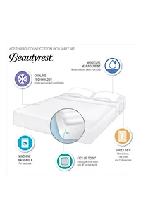 600 Thread Count Cooling Cotton Blend 4 PC Sheet Set