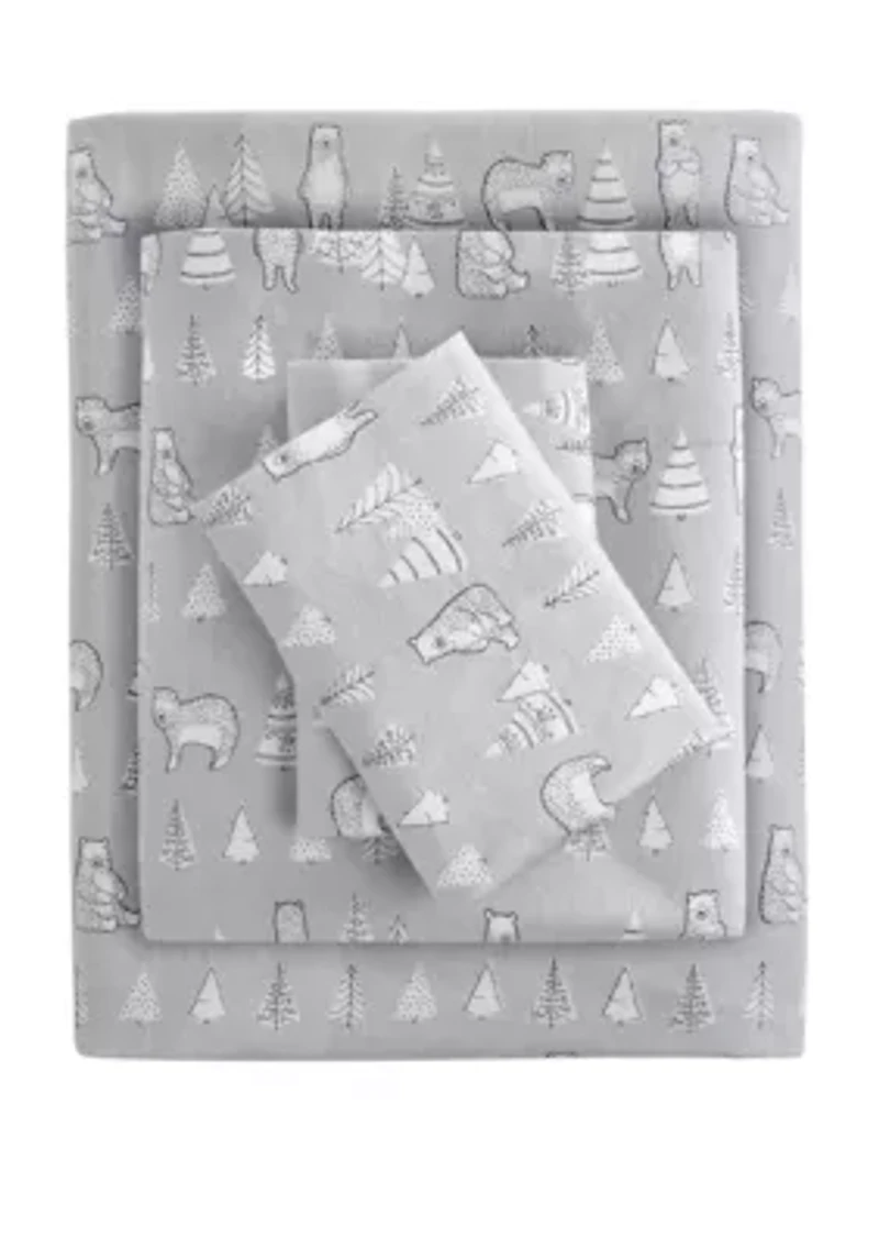 Cozy Flannel 100% Cotton Printed Sheet Set