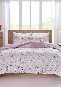 Abby Metallic Printed and Pintucked Comforter Set