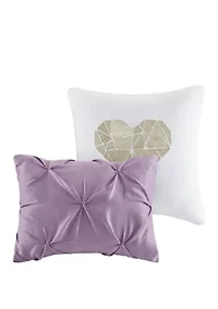 Abby Metallic Printed and Pintucked Comforter Set