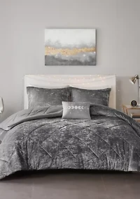 Felicia Velvet Comforter Set with Throw Pillow