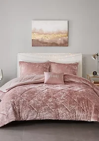 Felicia Velvet Comforter Set with Throw Pillow